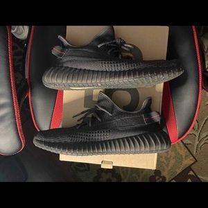 Used pair of Yeezy 350 “Triple Black”.